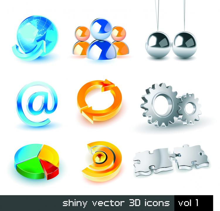 free vector Exquisite threedimensional icon set 01 vector